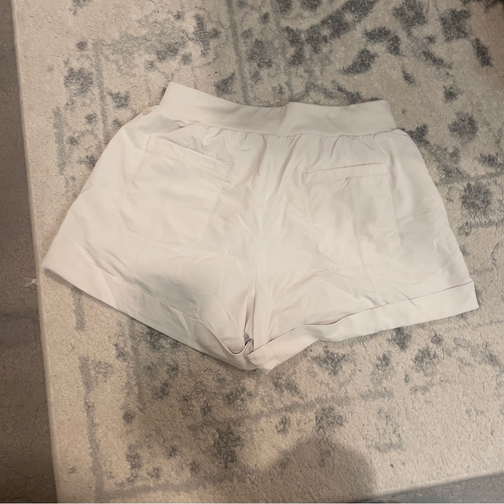 Zella High Waist White athleisure shorts